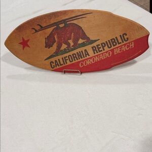 🔹 California Republic Coronado Beach 20" Mini Wood Surfboard Handmade….